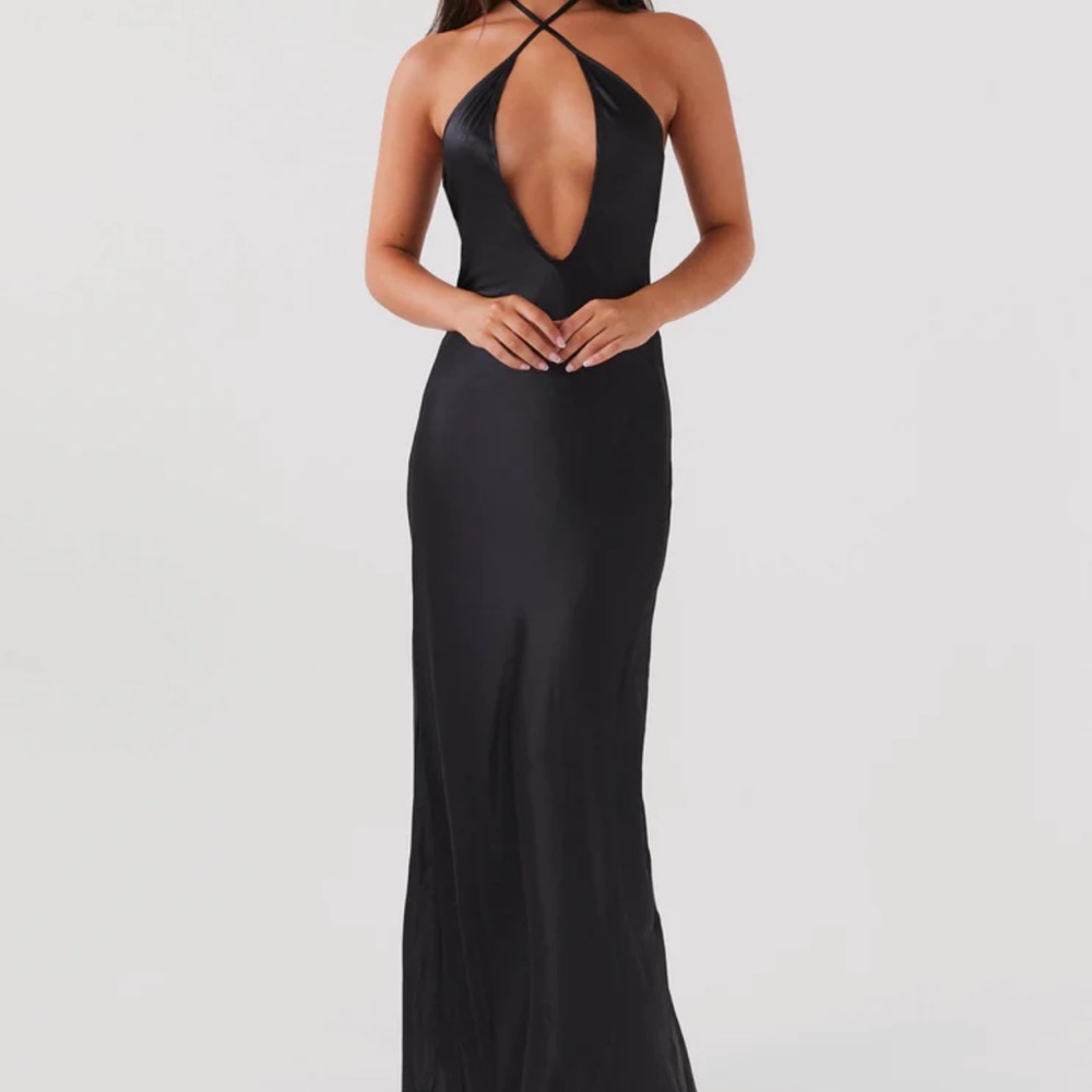Peppermayo Black Plunge Maxi Dress